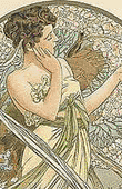 Alfons Mucha - Callendar - April