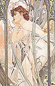 Alfons Mucha - The Times of Day - Evening Contemplation