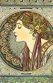 Alfons Mucha - Ivy & Laurel - Laurel