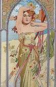 Alfons Mucha - The Times of Day - Morning Awakening