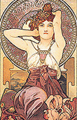 Alfons Mucha - The Prescious Stones - Amethyst
