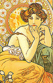 Alfons Mucha - The Prescious Stones - Topaz